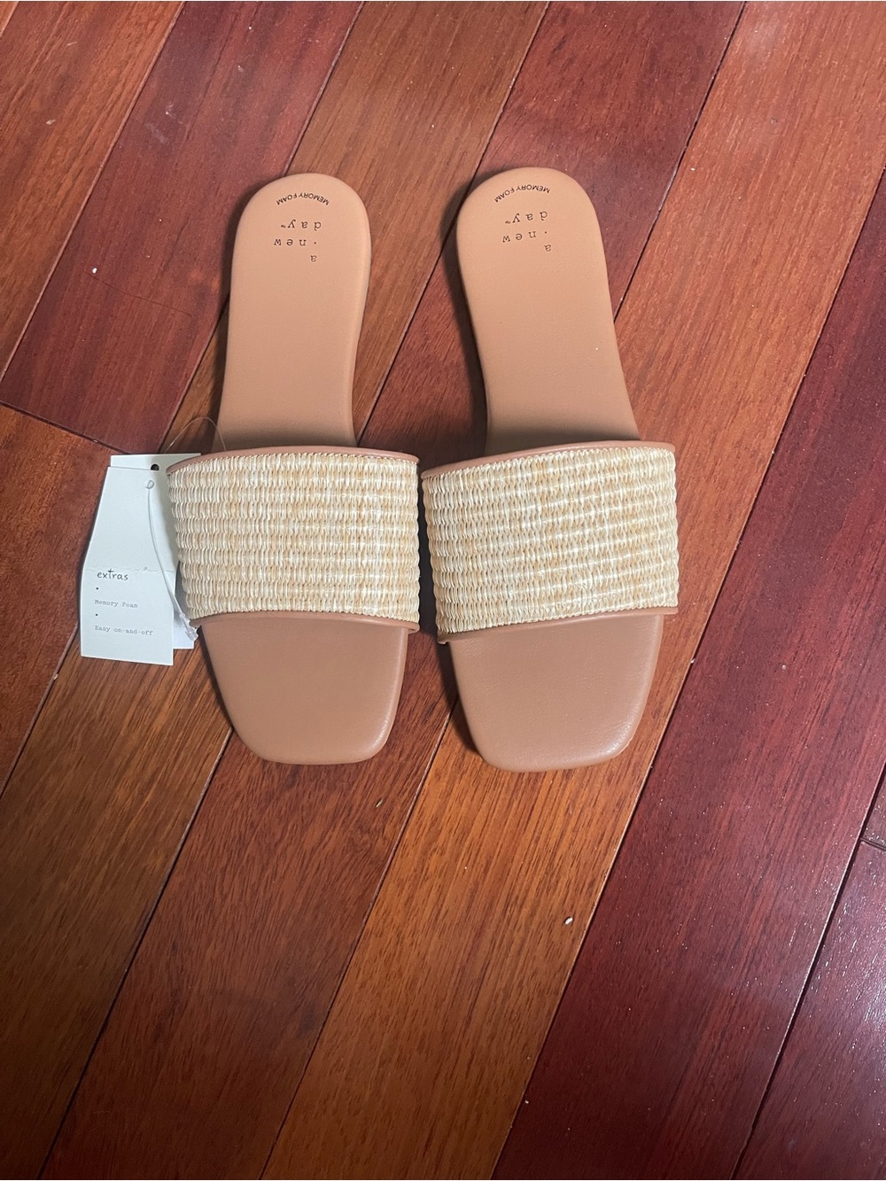 Tan Raffia Slide Sandals - A New Day